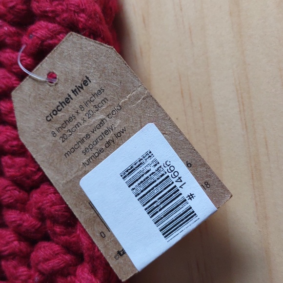 Red Crochet Kitchen Trivet - Picture 3 of 3